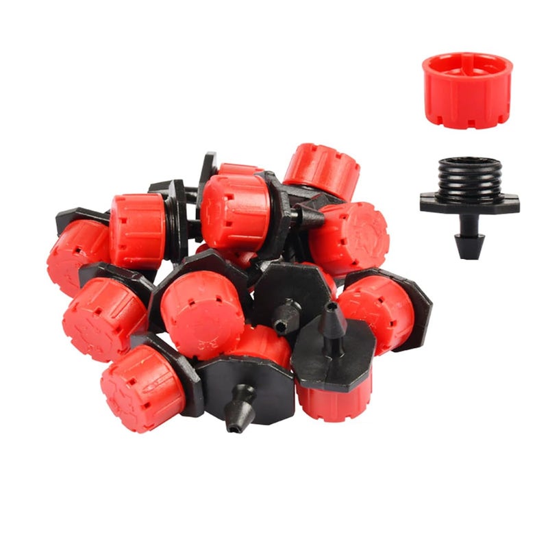 PRUNkuar 200Pcs 360 Degree Adjustable Irrigation Drippers Sprinklers, 1/4 Inch Emitters Drip for Watering System - Image 1